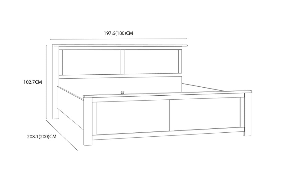 Set Dormitor Blanche, Stejar Riviera Si Zada Deschis, Pat Cu Dimensiune Saltea 180 x 200 Cm, Dulap Cu 4 Usi, Set 2 Noptiere