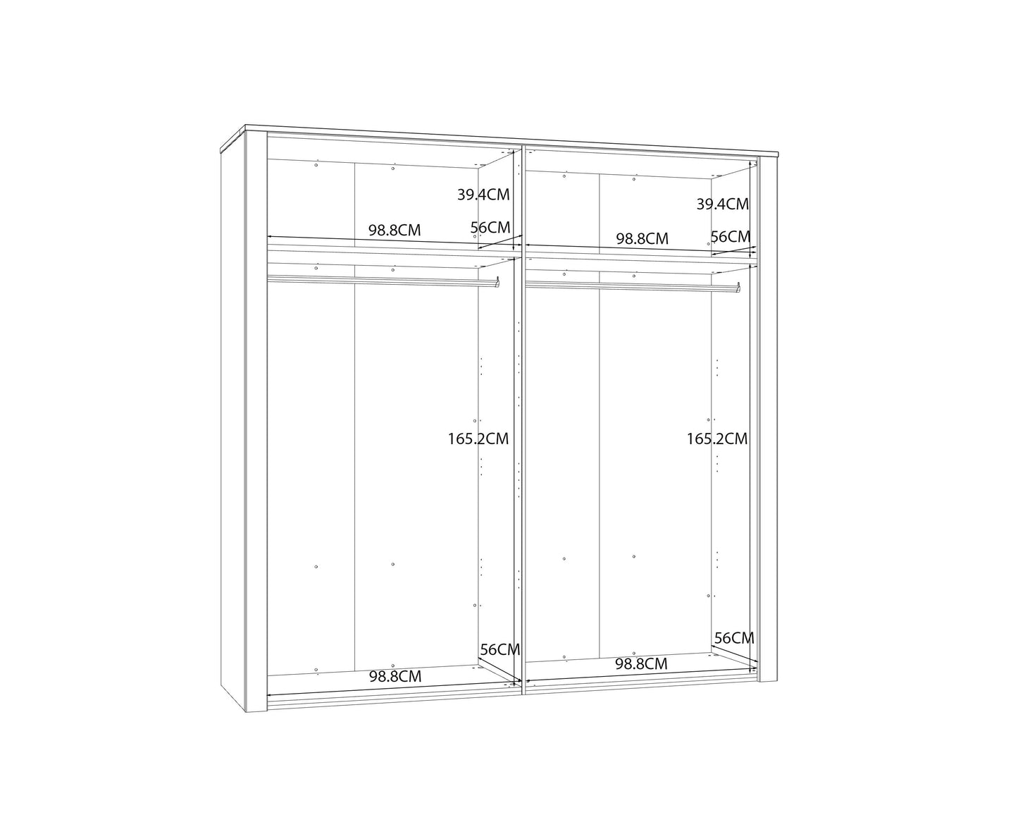 Set Dormitor Blanche, Stejar Riviera Si Zada Deschis, Pat Cu Dimensiune Saltea 180 x 200 Cm, Dulap Cu 4 Usi, Set 2 Noptiere