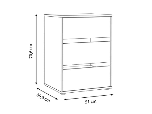 Comoda Interior Dulap Blanche, Gri, 51 Cm