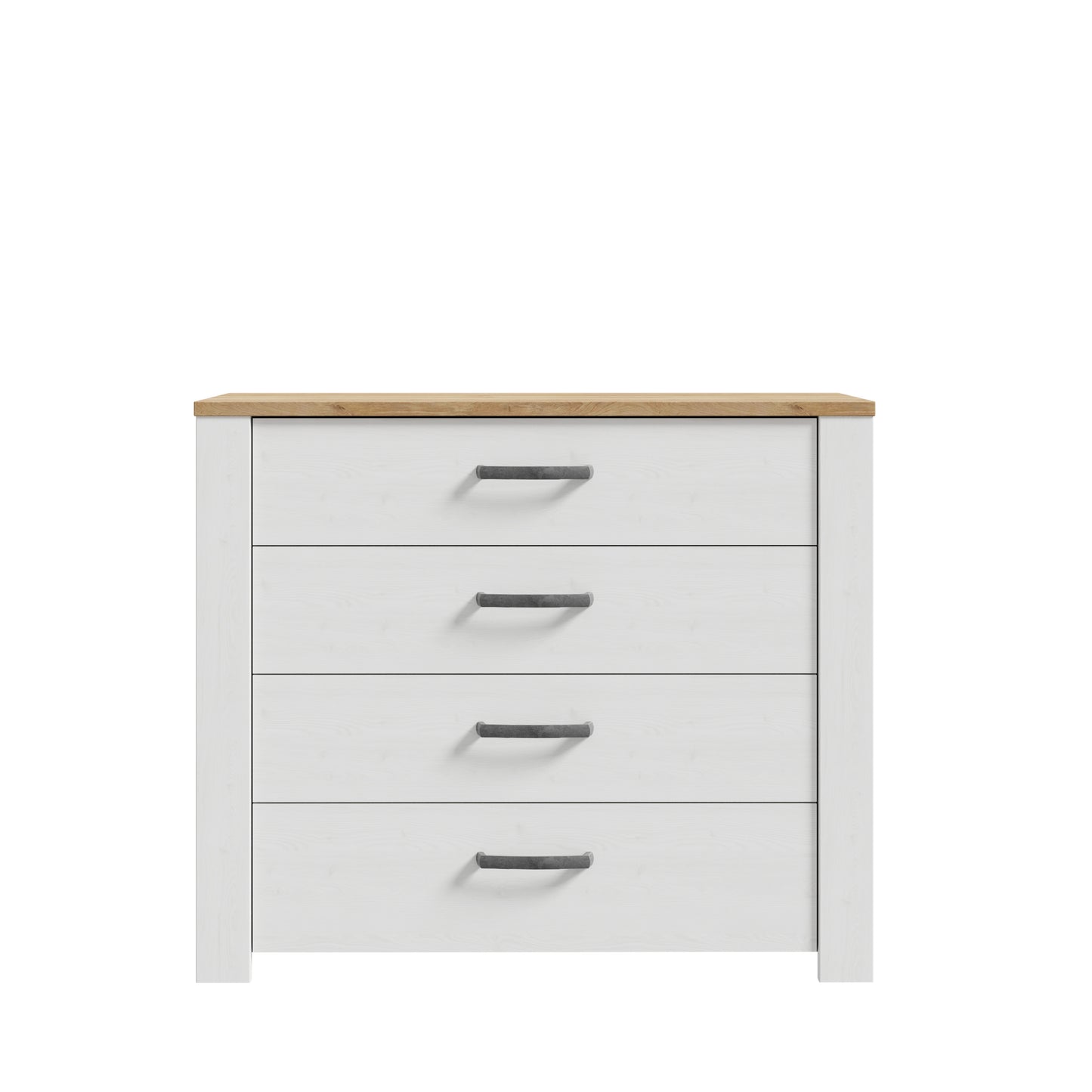 Comoda Blanche Cu 4 Sertare, Stejar Riviera Si Zada Deschis, 101.4 Cm