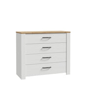 Comoda Blanche Cu 4 Sertare, Stejar Riviera Si Zada Deschis, 101.4 Cm