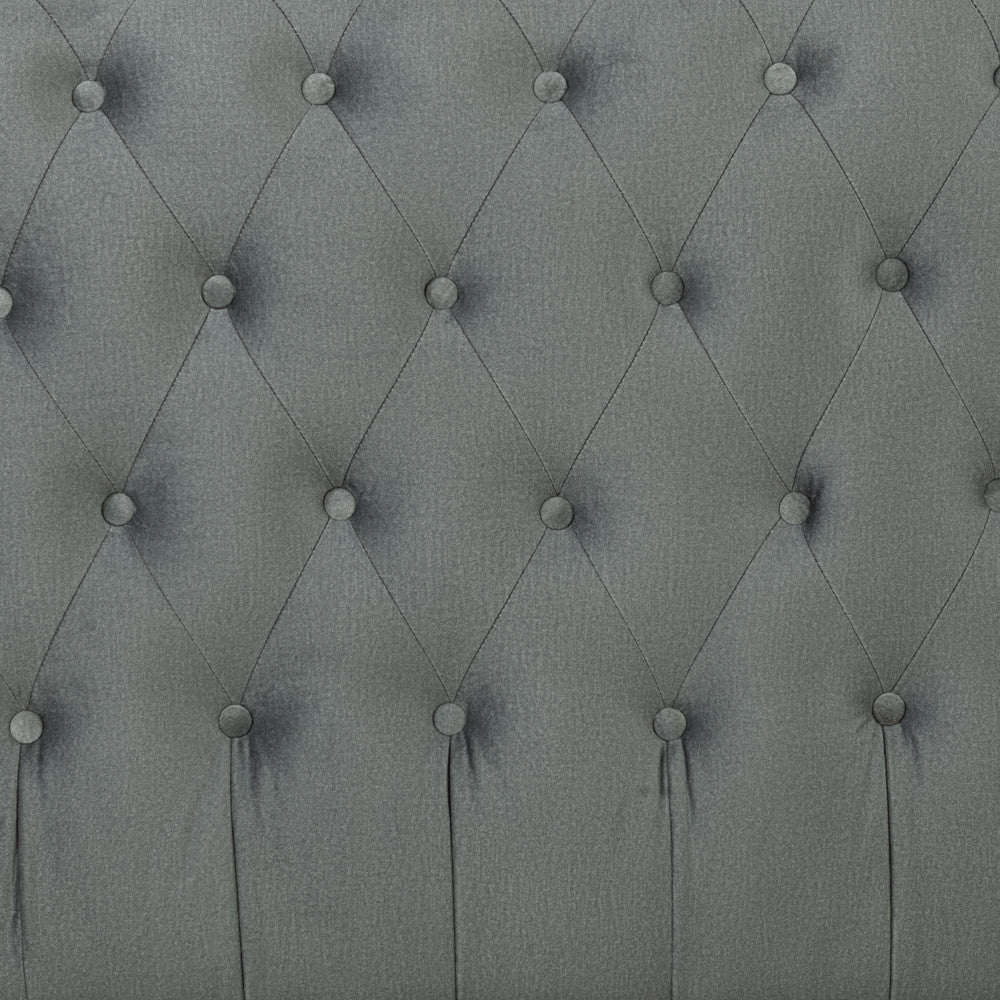 Pat Tapitat Paris, Gri, Dimensiune Saltea 140 x 200 Cm, Cu Somiera Rabatabila