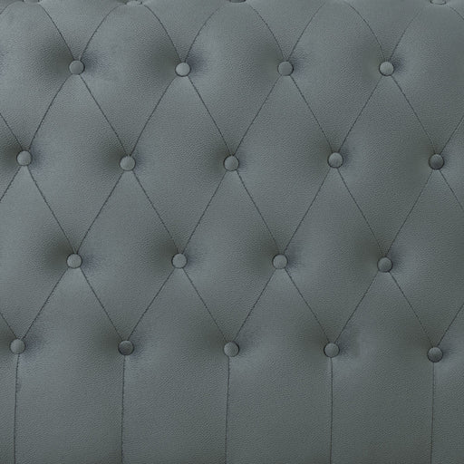 Pat Tapitat Paris, Dimensiune Saltea 140 x 200 Cm, Somiera Rabatabila, Gri Albastrui