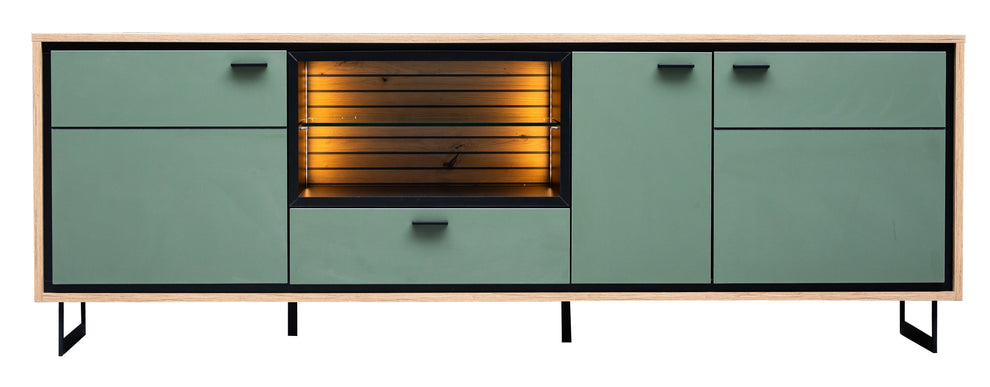 Comoda TV 3 Usi Cu 1 Nisa Si 1 Sertar Sonata Smoke Green 200 Cm