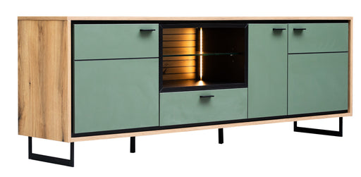 Comoda TV 3 Usi Cu 1 Nisa Si 1 Sertar Sonata Smoke Green 200 Cm