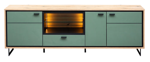 Comoda TV 3 Usi Cu 1 Nisa Si 1 Sertar Sonata Smoke Green 200 Cm