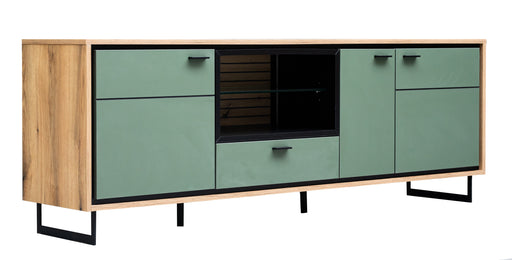 Comoda TV 3 Usi Cu 1 Nisa Si 1 Sertar Sonata Smoke Green 200 Cm