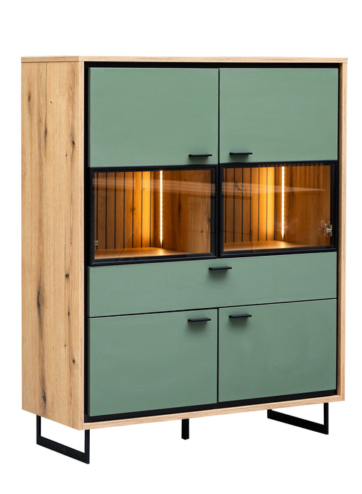 Comoda Bar 4 USi Si 1 Sertar Sonata Smoke Green 105 Cm