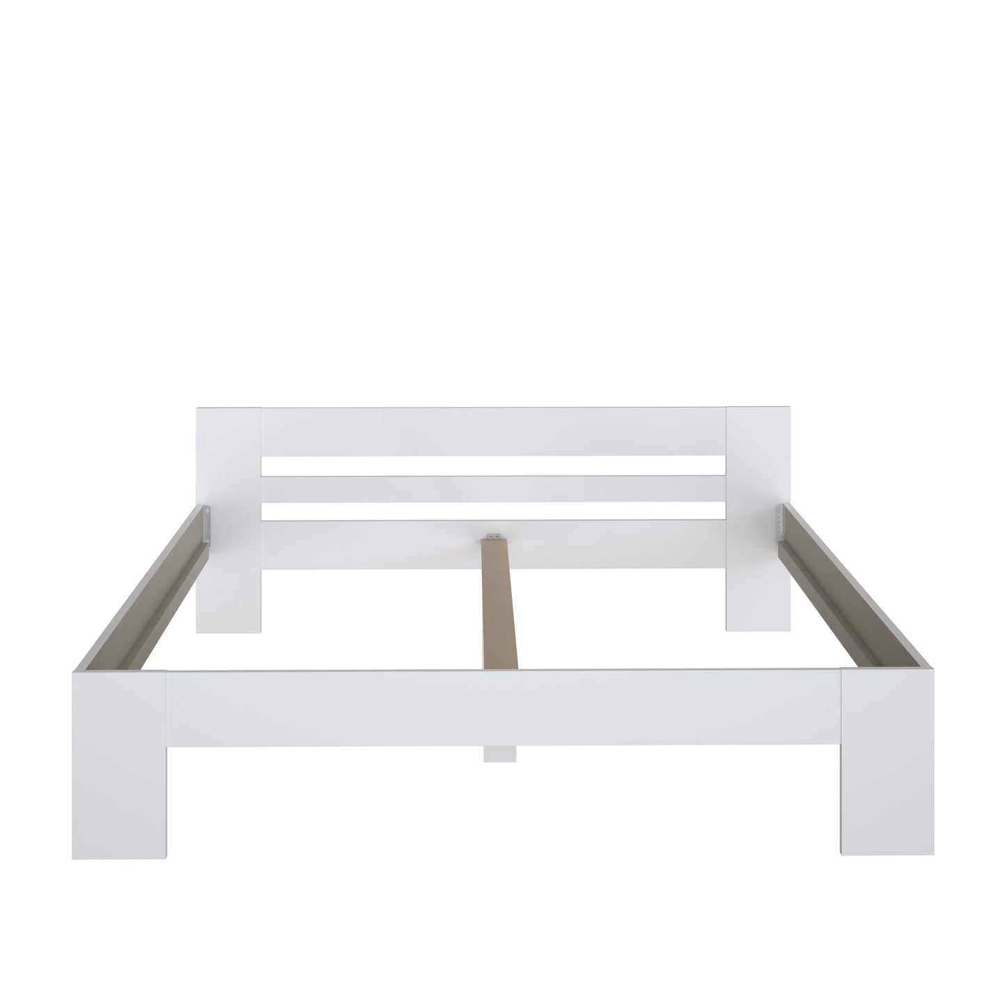 Set Dormitor Praktic, Alb Mat, Dulap 220 Cm, 2 Noptiere Si Pat Cu Dimensiune Saltea 180 x 200 Cm
