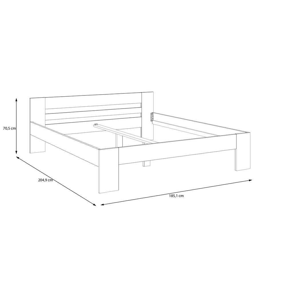 Set Dormitor Praktic, Alb Mat, Dulap 150 Cm, 2 Noptiere, Pat Cu Dimensiune Saltea 180 x 200 Cm