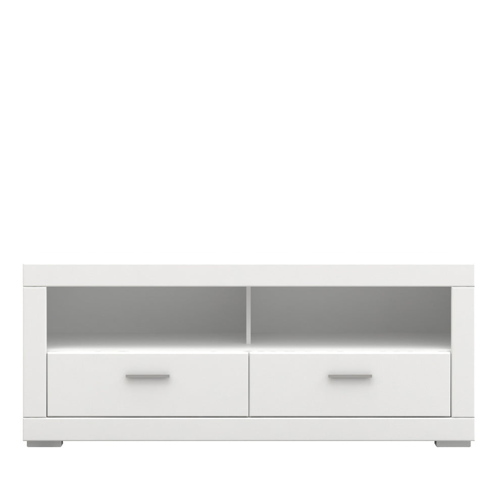 Comodă Tv Cu 2 Sertare Snow, Alb, 156 Cm