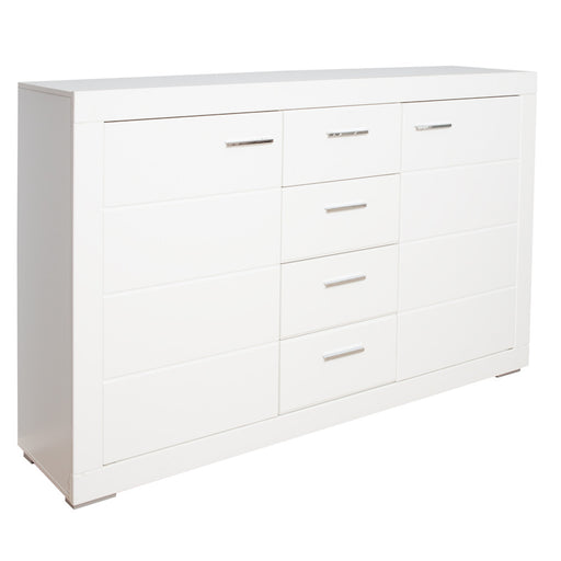 Comoda Cu 2 Usi Si 4 Sertare Snow, Alb, 171 Cm