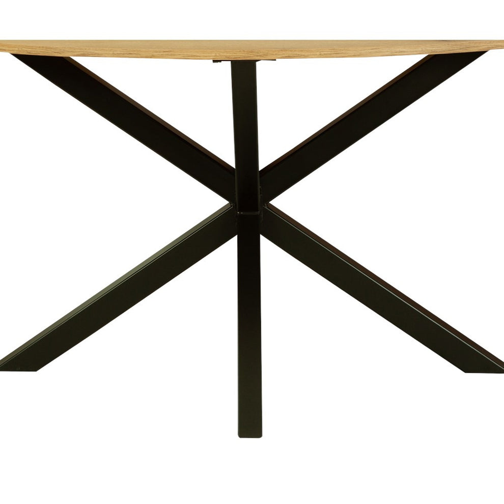 Masa Eliptica Fenix Spider, Picior Metalic, Natur Si Negru, 180 x 90 x 77.8 Cm