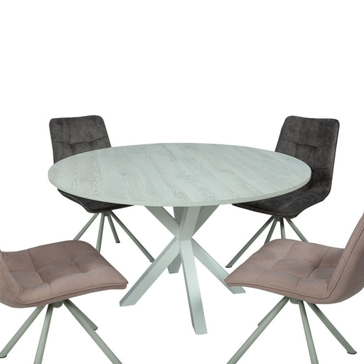 Masa Rotunda Fenix Spider, Gri Loft Si Alb, 130 x 130 x 77.8 Cm