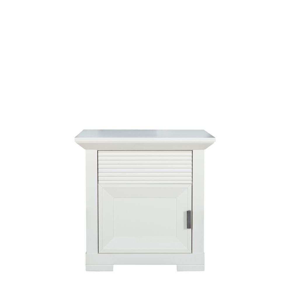 Set Dormitor Verona Bianco, Pat Cu Dimensiune saltea 180 X 200 Cm, 2 Noptiere Si Dulap