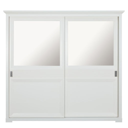 Set Dormitor Verona Bianco, Pat Cu Dimensiune saltea 180 X 200 Cm, 2 Noptiere Si Dulap