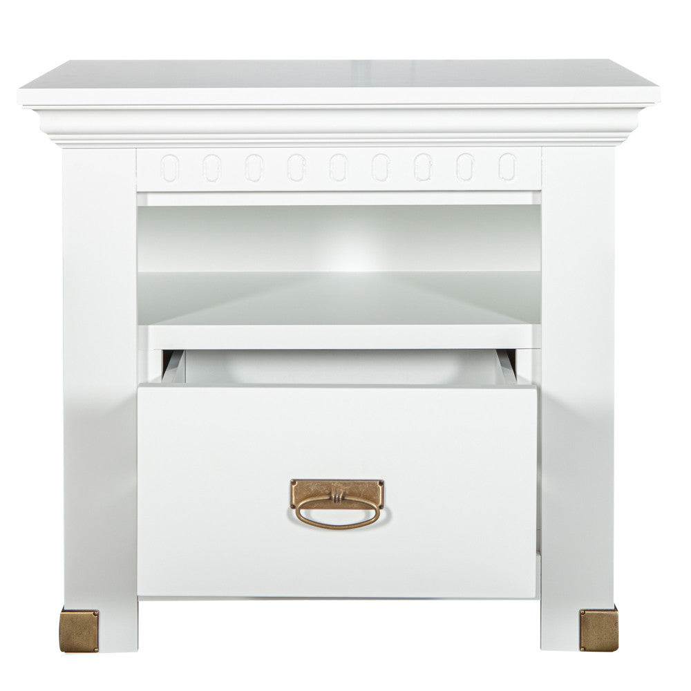 Set Dormitor Saint Tropez, Pat Cu Dimensiune Saltea 180 X 200, Dulap De 180 Cm, 2 Noptiere, Vopsit Alb