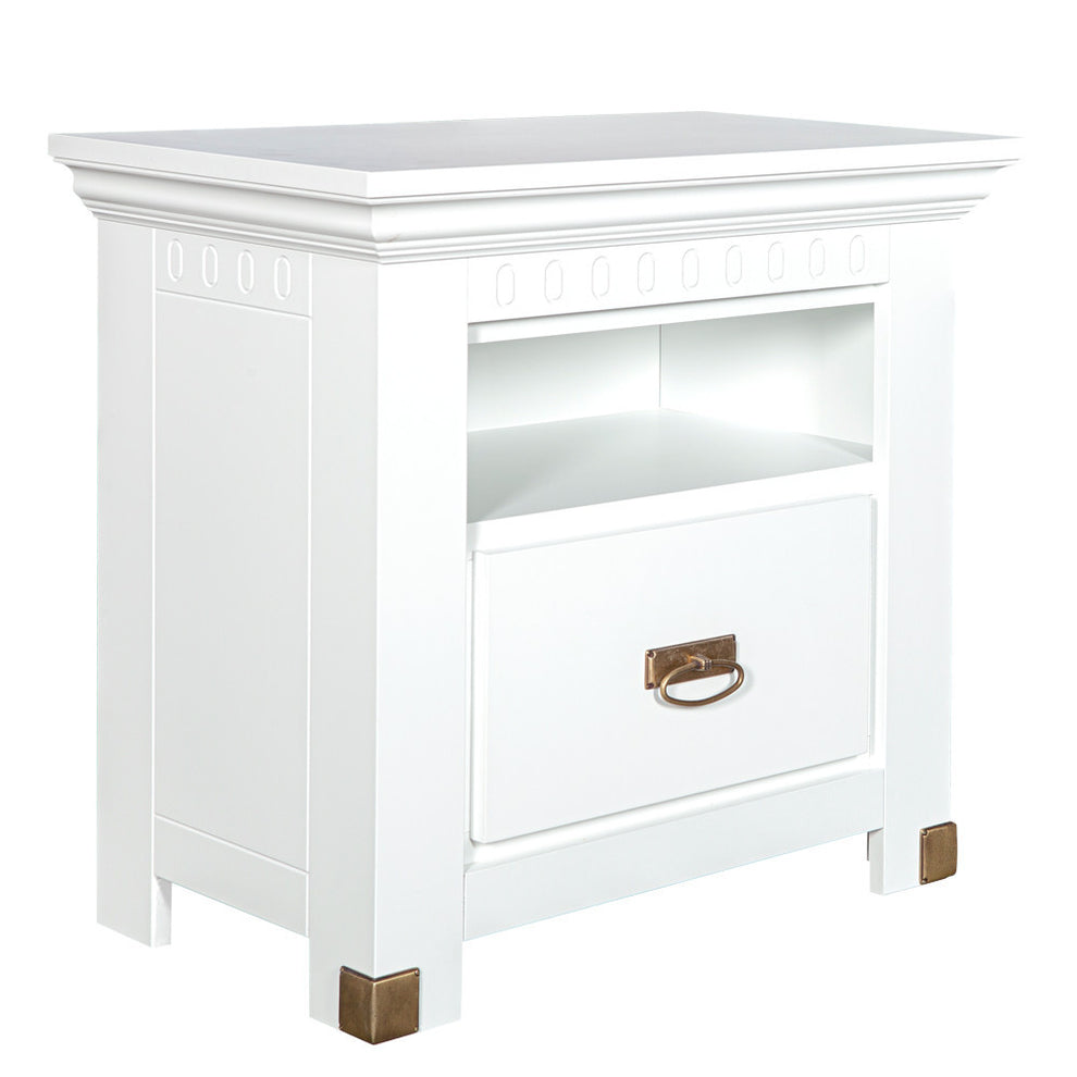Set Dormitor Saint Tropez, Pat Cu Dimensiune Saltea 180 X 200, Dulap De 180 Cm, 2 Noptiere, Vopsit Alb