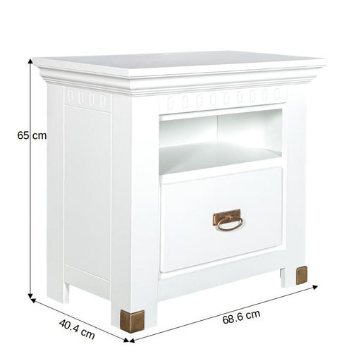 Set Dormitor Saint Tropez, Pat Cu Dimensiune Saltea 180 X 200, Dulap De 180 Cm, 2 Noptiere, Vopsit Alb