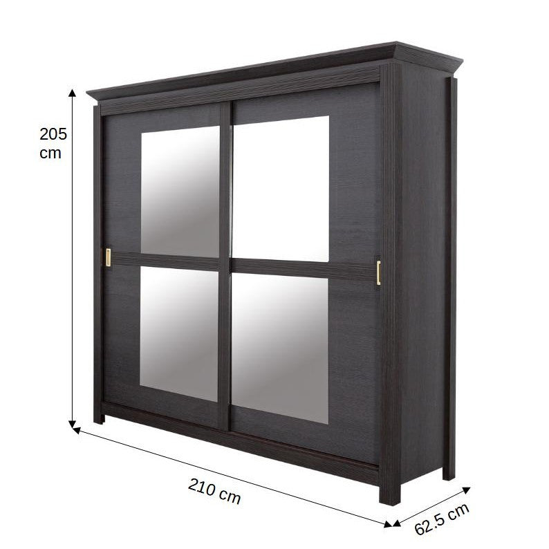 Set Dormitor Saigon Cantori, Pat Cu Dimensiune Saltea 140 X 200, Dulap De 210 Cm, 2 Noptiere