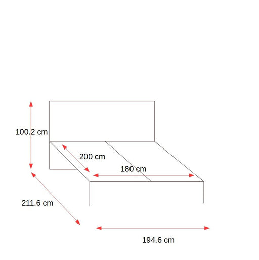 Set Dormitor Saigon Cantori, Pat Cu Dimensiune Saltea 180 X 200, Dulap De 210 Cm, 2 Noptiere