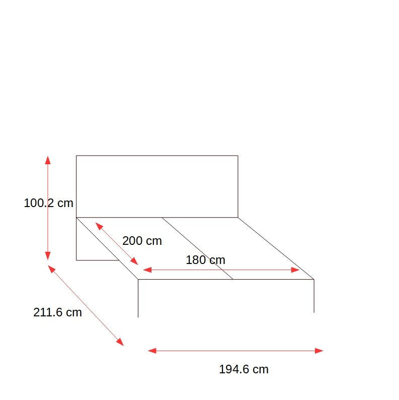 Set Dormitor Saigon Cantori, Pat Cu Dimensiune Saltea 180 X 200, Dulap De 210 Cm, 2 Noptiere