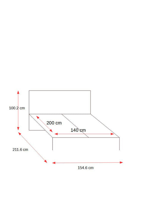 Set Dormitor Saigon Cantori, Pat Cu Dimensiune Saltea 140 X 200, Dulap De 150 Cm, 2 Noptiere
