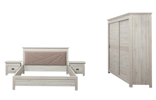 Set Dormitor Casablanca Loft, Pat Cu Dimensiune Saltea 160 X 200, Dulap De 150 Cm, 2 Noptiere