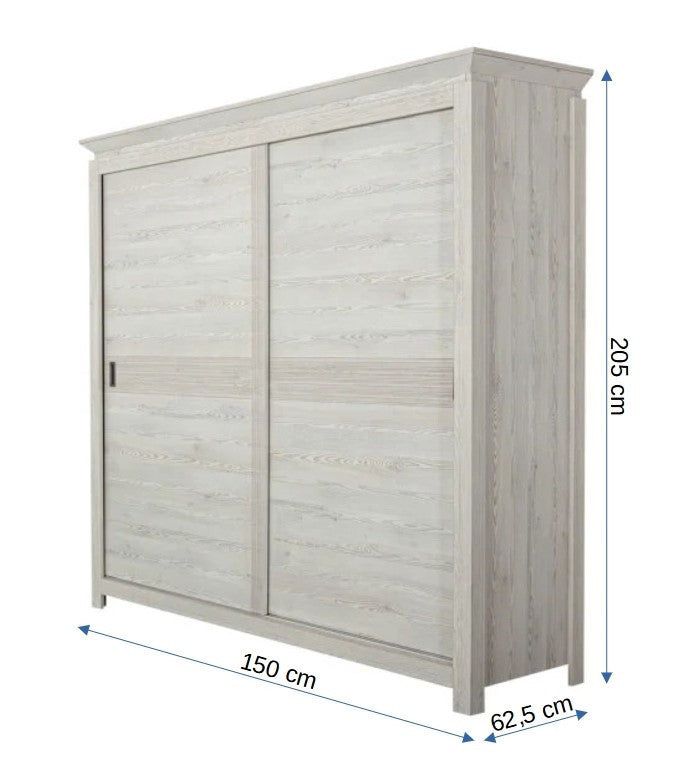 Set Dormitor Casablanca Loft, Pat Cu Dimensiune Saltea 180 X 200, Dulap De 150 Cm, 2 Noptiere