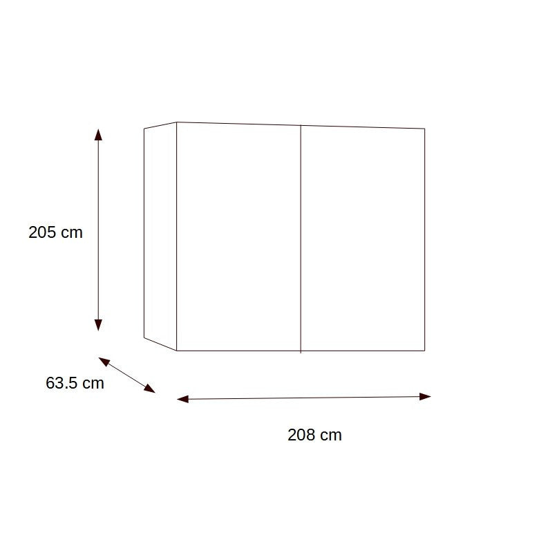 Set Dormitor Saint Tropez Pat Cu Dimensiune Saltea 180 x 200 cm, Dulap De 207.8 Cm, 2 noptiere
