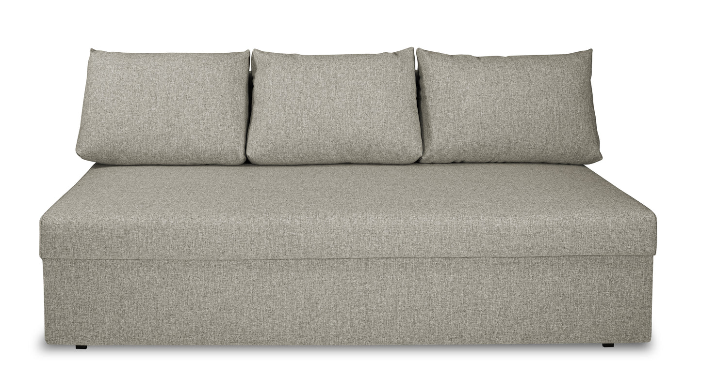 Canapea Extensibila Vario, Cu Lada Depozitare, 3 Locuri, Gri Etna, 80 x 191 x 98 Cm