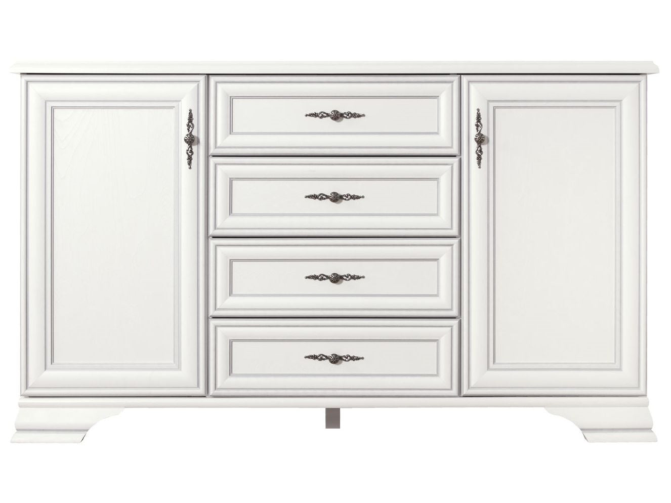 Comoda 2 Usi Si 4 Sertare Kenza, Alb 154.5 Cm