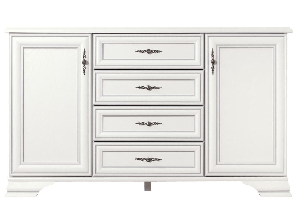 Comoda 2 Usi Si 4 Sertare Kenza, Alb 154.5 Cm