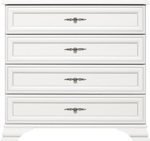 Comoda 4 Sertare Kenza, Alb 94.5 Cm