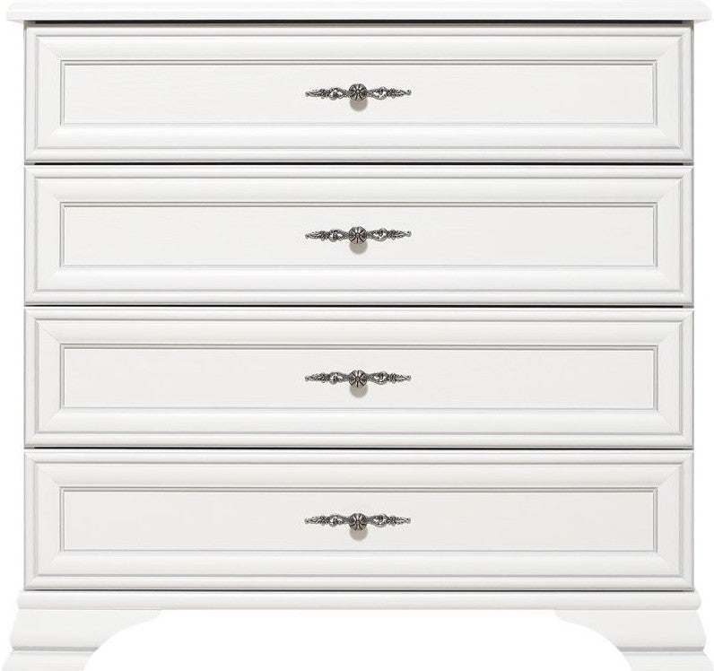 Comoda 4 Sertare Kenza, Alb 94.5 Cm