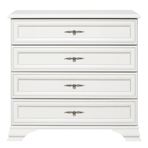 Comoda 4 Sertare Kenza, Alb 94.5 Cm