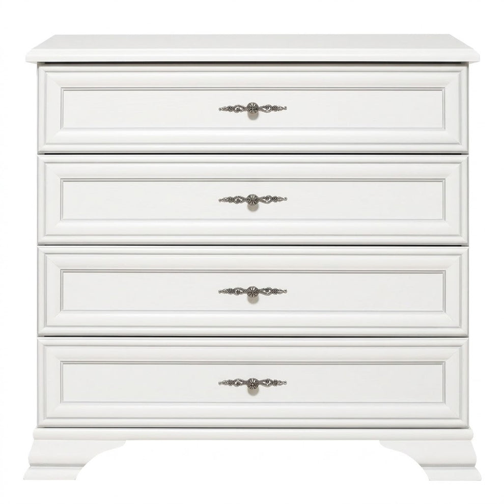 Comoda 4 Sertare Kenza, Alb 94.5 Cm