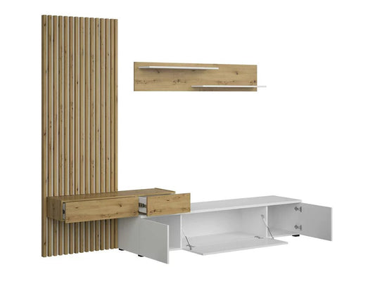 Set Living Reflekt Plus, Alb si Natur, 250 Cm