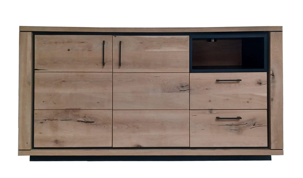 Bufet Cu 2 Usi Si 2 Sertare Tulia, Furniruit Natur 163 Cm-Resigilat