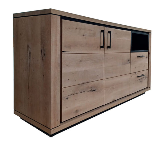 Bufet Cu 2 Usi Si 2 Sertare Tulia, Furniruit Natur 163 Cm-Resigilat