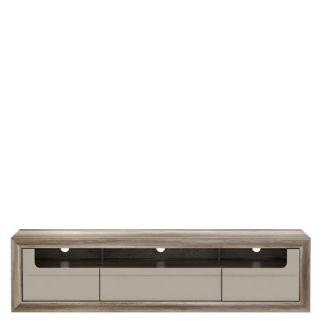 Comoda Tv Tiziano, Stejar Antic Si Bej Lucios , 193.6 Cm