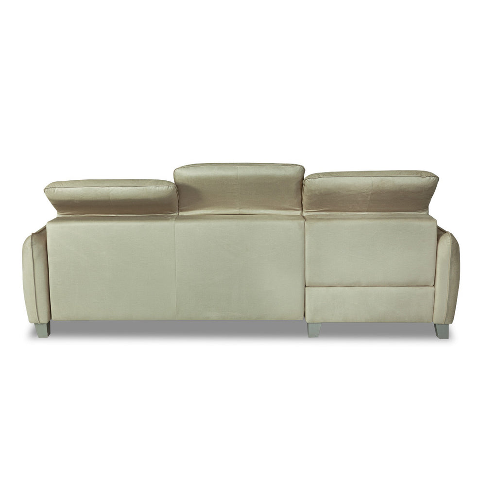 Coltar Extensibil Cu Insula Stanga Tiago, 5 Locuri, Tetiere Reglabile, Crem, 243 Cm