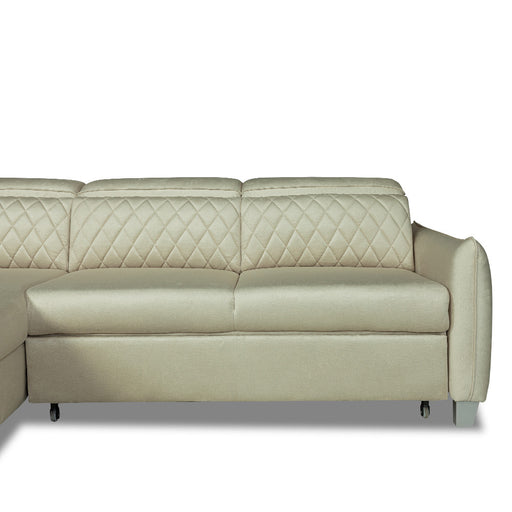 Coltar Extensibil Cu Insula Stanga Tiago, 5 Locuri, Tetiere Reglabile, Crem, 243 Cm