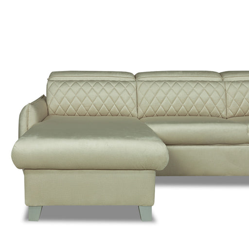 Coltar Extensibil Cu Insula Stanga Tiago, 5 Locuri, Tetiere Reglabile, Crem, 243 Cm