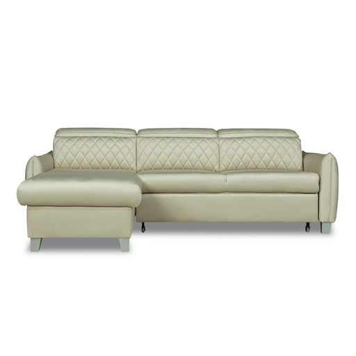 Coltar Extensibil Cu Insula Stanga Tiago, 5 Locuri, Tetiere Reglabile, Crem, 243 Cm