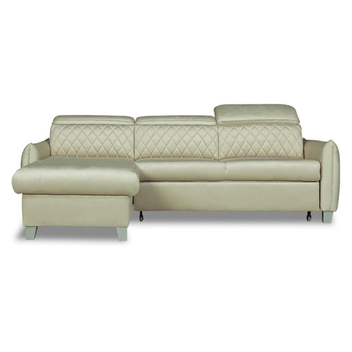 Coltar Extensibil Cu Insula Stanga Tiago, 5 Locuri, Tetiere Reglabile, Crem, 243 Cm