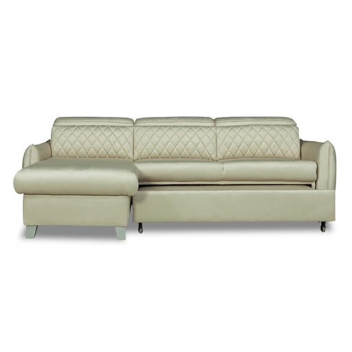 Coltar Extensibil Cu Insula Stanga Tiago, 5 Locuri, Tetiere Reglabile, Crem, 243 Cm