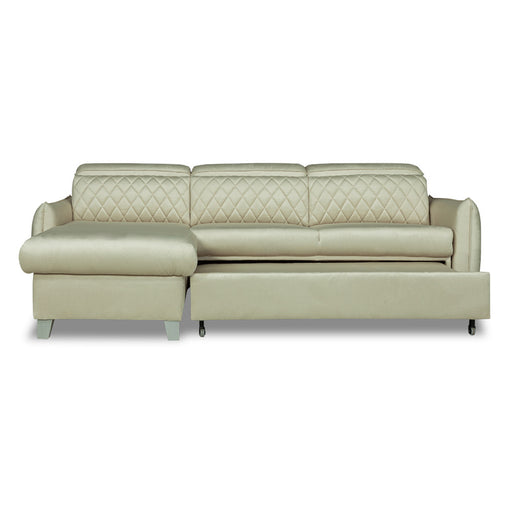 Coltar Extensibil Cu Insula Stanga Tiago, 5 Locuri, Tetiere Reglabile, Crem, 243 Cm