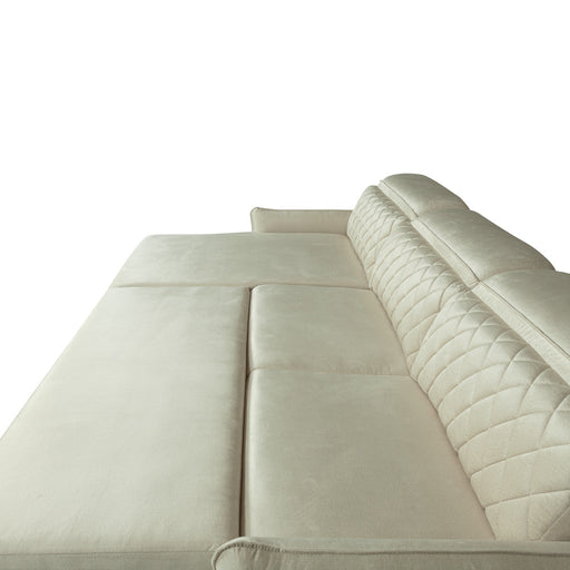 Coltar Extensibil Cu Insula Stanga Tiago, 5 Locuri, Tetiere Reglabile, Crem, 243 Cm