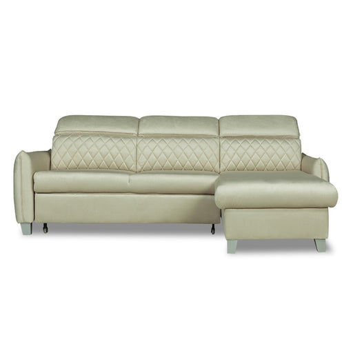 Coltar Extensibil Cu Insula Dreapta Tiago, 5 Locuri, Tetiere Reglabile, Crem, 243 Cm